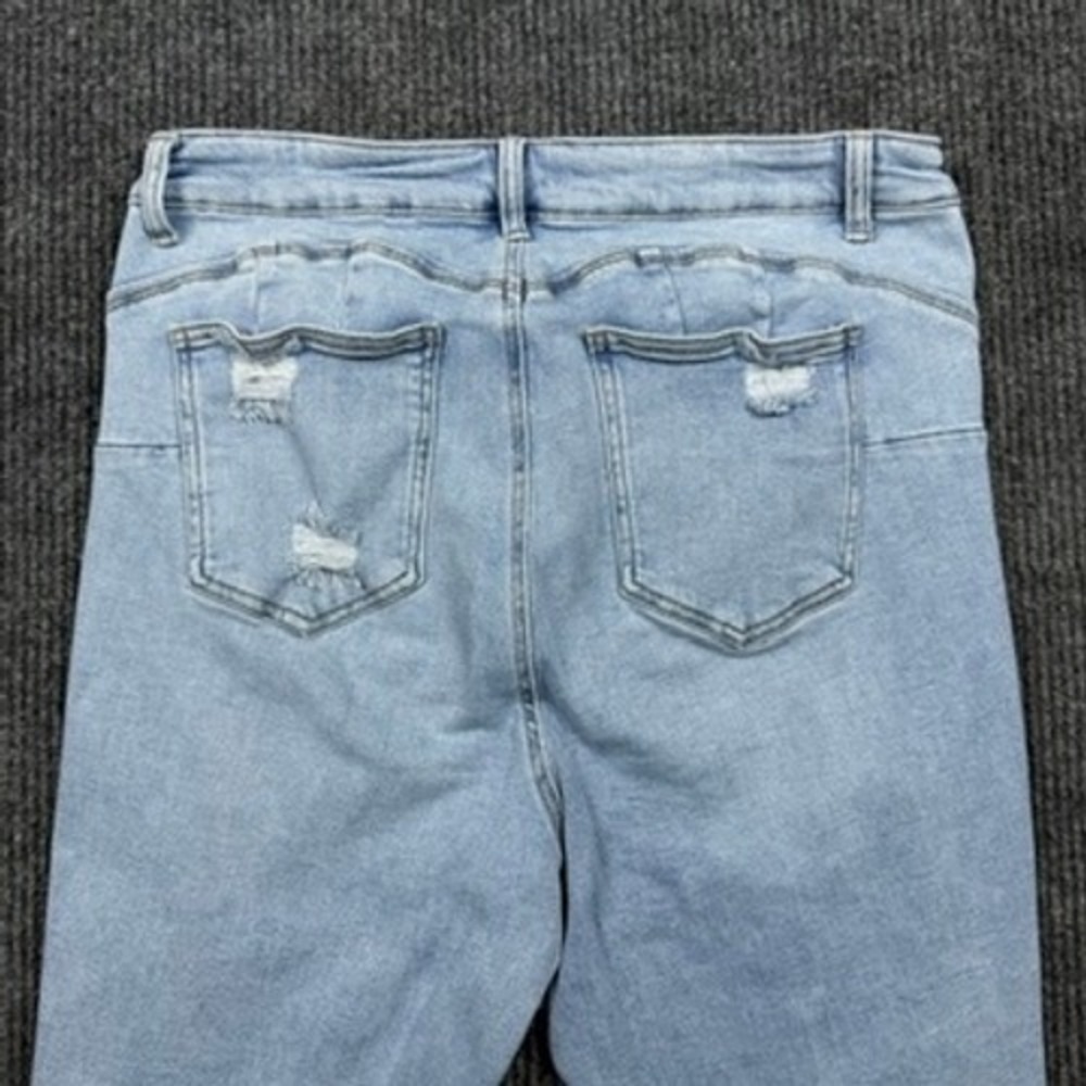 Wax Jean Authentic Destructed Push Up Skinny Jeans Light Wash 90299XL Size 20 - Picture 12 of 13
